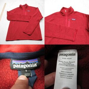 Patagonia Better‎ Sweater Mens Small Red 1/4 Zip Fleece Hiking Soft Run Pullover